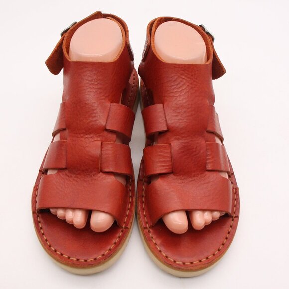 Fracap Italian Leather Orangey Tan Vibram Sandals Women's Size EU 38 Sandal - Picture 2 of 9